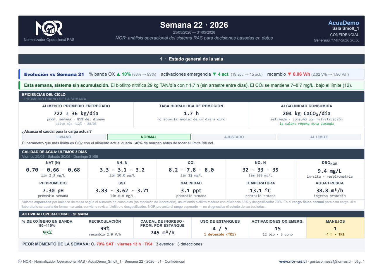 Reporte semanal NOR - estado general
